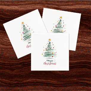Moderner Weihnachtsbaum mit Pinselstrich Serviette