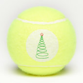Moderner Weihnachtsbaum mit Red Star Holiday Tenni Tennisbälle (Rückseite)