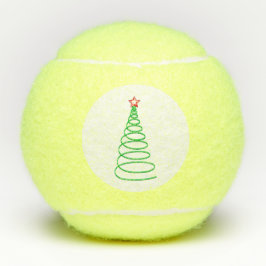 Moderner Weihnachtsbaum mit Red Star Holiday Tenni Tennisbälle