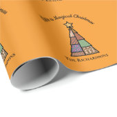 Moderner Weihnachtsbaum Mitte des Jahrhunderts Geschenkpapier (Rolleneckpunkt)