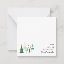 Moderner Weihnachtsbaum Mitteilungskarte