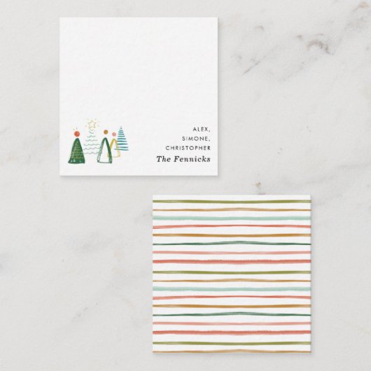 Moderner Weihnachtsbaum Mitteilungskarte (Vorne/Hinten)