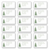 Moderner Weihnachtsbaum - Name und Anschrift Aufkleber (Vorderseite)