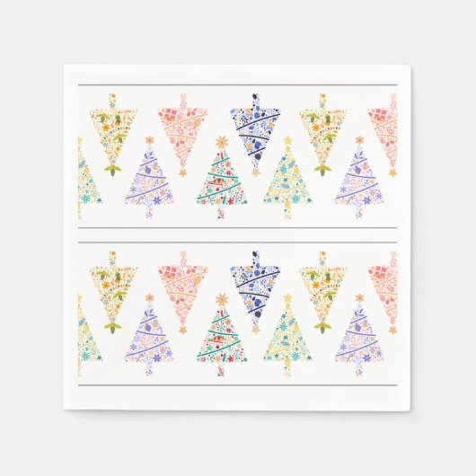Moderner Weihnachtsbaum Napkins Serviette (Vorderseite)