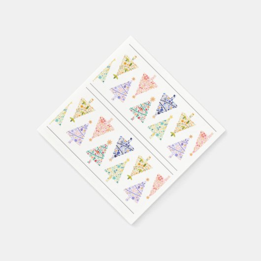Moderner Weihnachtsbaum Napkins Serviette (Ecke)