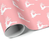 Moderner Weihnachtsbaum Nordic Deer Pink Geschenkpapier (Rolleneckpunkt)