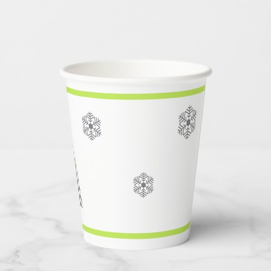 Moderner Weihnachtsbaum Pappbecher (Rückseite)