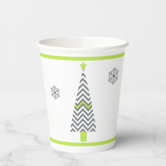 Moderner Weihnachtsbaum Pappbecher (Links)