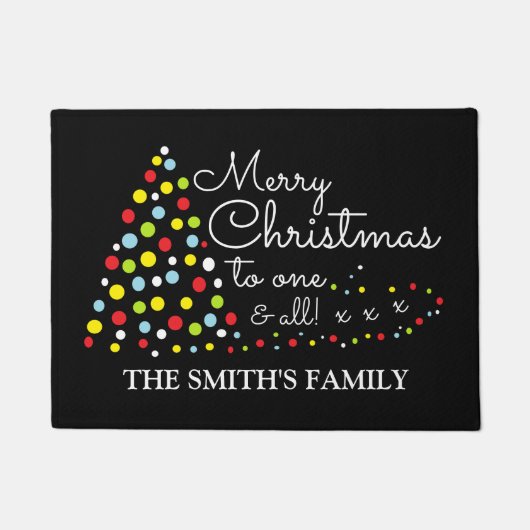 Moderner Weihnachtsbaum, Personalisierter Familien Fußmatte (Vorderseite)