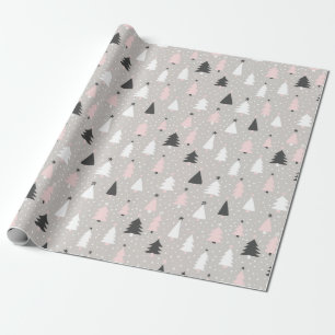 Moderner Weihnachtsbaum Pink Black Gray Urlaub Geschenkpapier