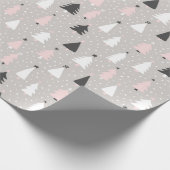 Moderner Weihnachtsbaum Pink Black Gray Urlaub Geschenkpapier (Ecke)