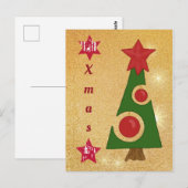 Moderner Weihnachtsbaum Postkarte (Vorne/Hinten)