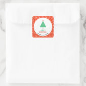 Moderner Weihnachtsbaum Quadratischer Aufkleber (Tasche)