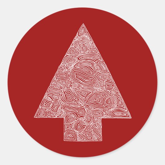 Moderner Weihnachtsbaum Runder Aufkleber (Vorderseite)