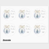 Moderner Weihnachtsbaum Runder Aufkleber (Blatt)