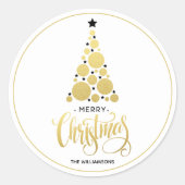 Moderner Weihnachtsbaum Runder Aufkleber (Vorderseite)