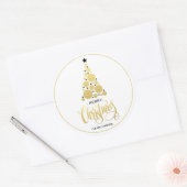 Moderner Weihnachtsbaum Runder Aufkleber (Umschlag)