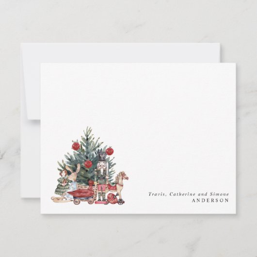 Moderner Weihnachtsbaum Toys Nutcracker Holiday Mitteilungskarte (Vorderseite)