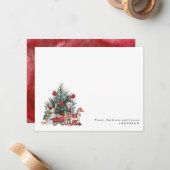 Moderner Weihnachtsbaum Toys Nutcracker Holiday Mitteilungskarte (Vorderseite/Rückseite Beispiel)