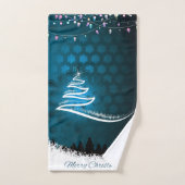 Moderner Weihnachtsbaum und Lichtmuster Badhandtuch Set (Handtuch)
