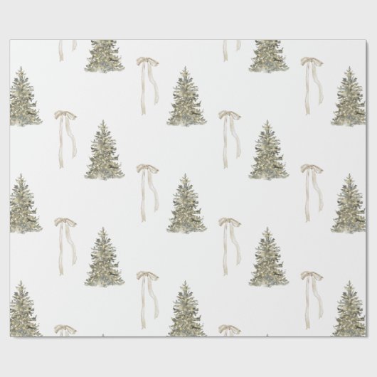 Moderner Weihnachtsbaum und niedliches Bugmuster Geschenkpapier (Flach)