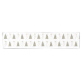 Moderner Weihnachtsbaum und niedliches Bugmuster Kurzer Tischläufer (Horizontal)