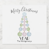 Moderner Weihnachtsbaum von Pastel Ornaments Bierflaschenetikett (Einzelnes Label)