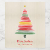 Moderner Weihnachtsbaum Weinetikett (Einzelnes Label)