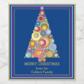 Moderner Weihnachtsbaum Weinetikett (Einzelnes Label)