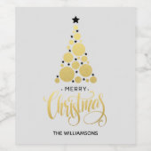 Moderner Weihnachtsbaum Weinetikett (Einzelnes Label)