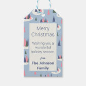 Moderner Weihnachtsbaumurlaub Geschenkanhänger (Vorderseite)