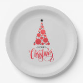 Moderner Weihnachtsbaumurlaub Pappteller (Vorderseite)
