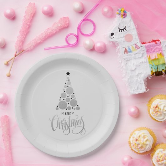 Moderner Weihnachtsbaumurlaub Pappteller (Party)