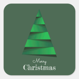 Moderner Weihnachtsbaumurlaub Quadratischer Aufkleber