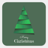 Moderner Weihnachtsbaumurlaub Quadratischer Aufkleber (Vorderseite)