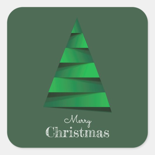 Moderner Weihnachtsbaumurlaub Quadratischer Aufkleber (Vorderseite)
