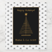 Moderner Weihnachtsbaumurlaub Weinetikett (Einzelnes Label)