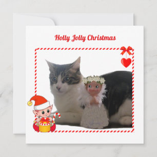 Moderner Weihnachtself & Benutzerdefiniertes Katze