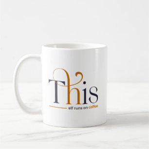Moderner Weihnachtself Läuft Auf Kaffee Feiertag Kaffeetasse