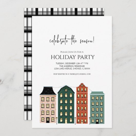 Moderner Weihnachtsfeiertag Einladung (Vorne/Hinten)