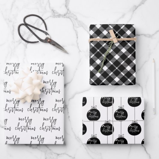 Moderner Weihnachtsfeiertag Geschenkpapier Set (Vorderseite)