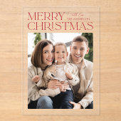 Moderner Weihnachtsfeiertag in Rot-Meran Foto Acryleinladungen (Vorderseite)