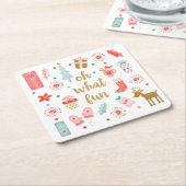 Moderner Weihnachtsfeiertag Rechteckiger Pappuntersetzer (angewinkelt)