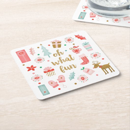 Moderner Weihnachtsfeiertag Rechteckiger Pappuntersetzer (angewinkelt)