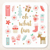 Moderner Weihnachtsfeiertag Rechteckiger Pappuntersetzer (Vorderseite)