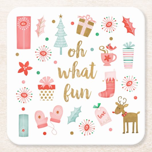 Moderner Weihnachtsfeiertag Rechteckiger Pappuntersetzer (Vorderseite)