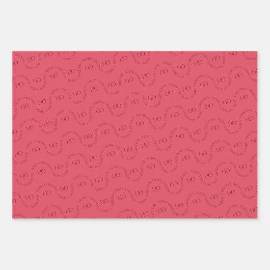 Moderner Weihnachtsfrohe Roter Kranz Geschenkpapier Set (Vorderseite 3)