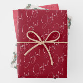 Moderner Weihnachtsfrohe Roter Kranz Geschenkpapier Set (Beispiel)