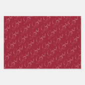 Moderner Weihnachtsfrohe Roter Kranz Geschenkpapier Set (Vorderseite)