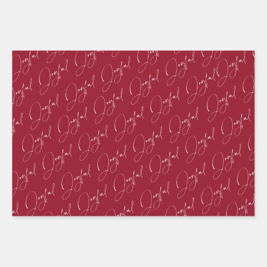 Moderner Weihnachtsfrohe Roter Kranz Geschenkpapier Set (Vorderseite)